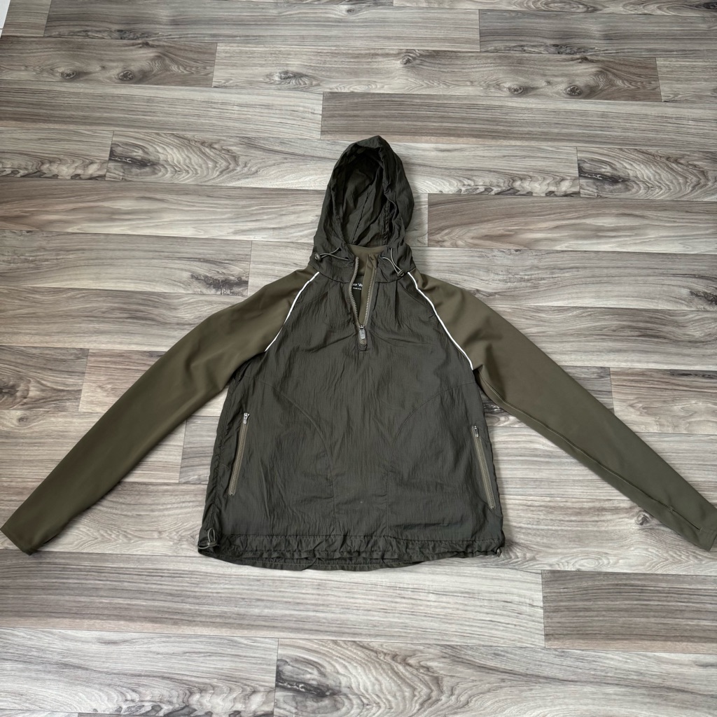 Outdoor Voices Frostknit Pullover Hoodie Jacket In Olive Green Size Medium